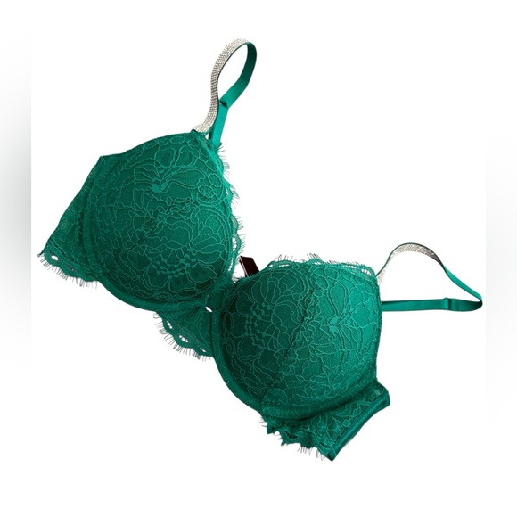 Victoria’s Secret Very Sexy Shine Strap Push-Up Bra Green 34B curvy lingerie - Picture 5 of 7